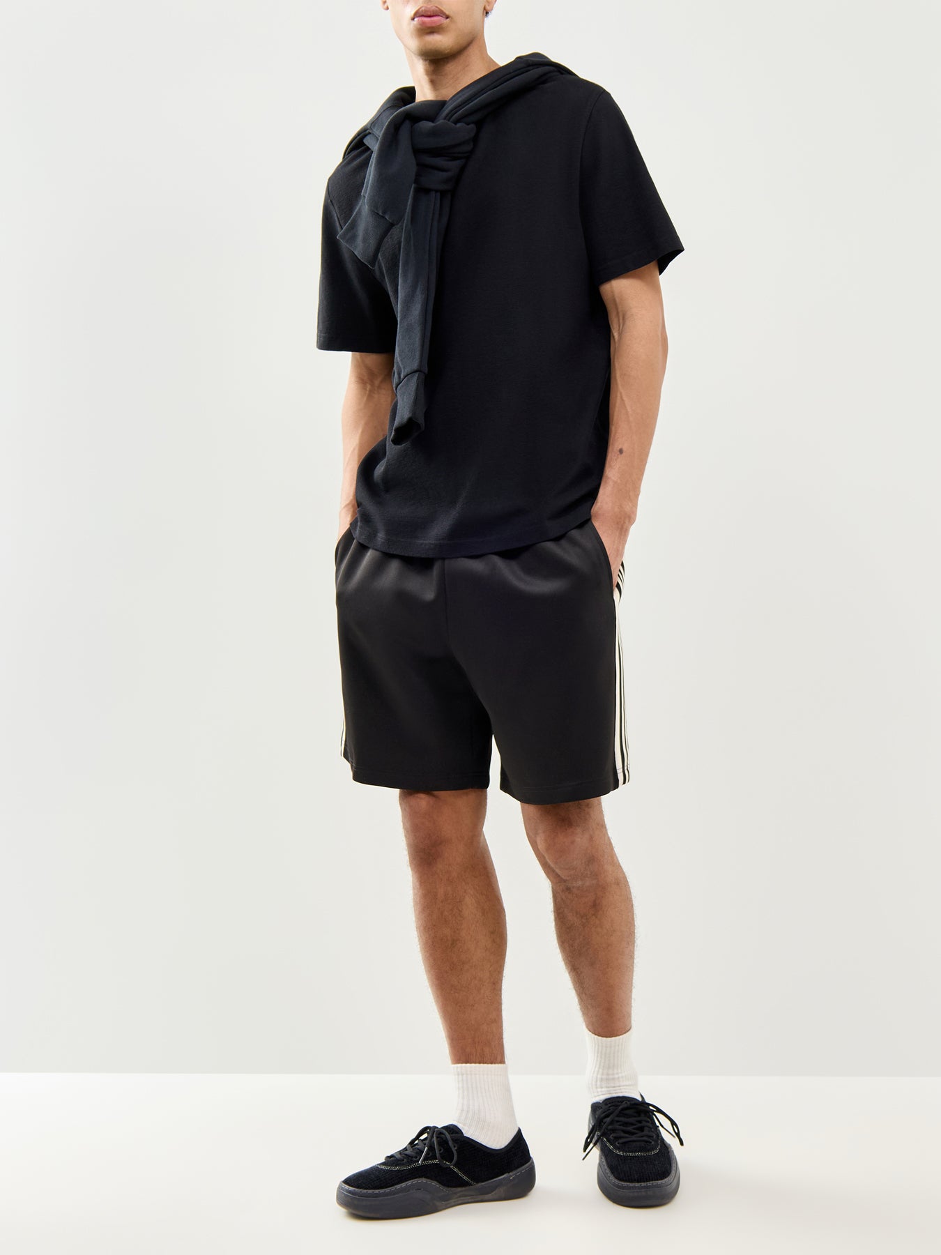 Relaxed Track Sweatshorts Black