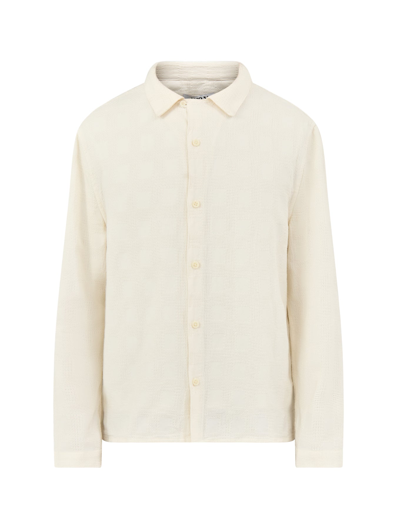 Dobby Check Long Sleeve Shirt White