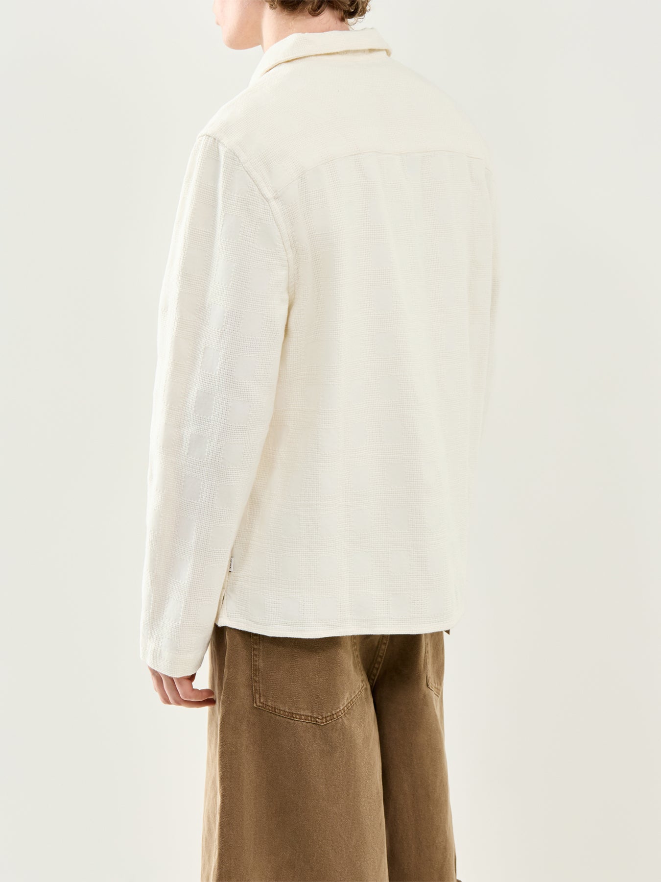 Dobby Check Long Sleeve Shirt White