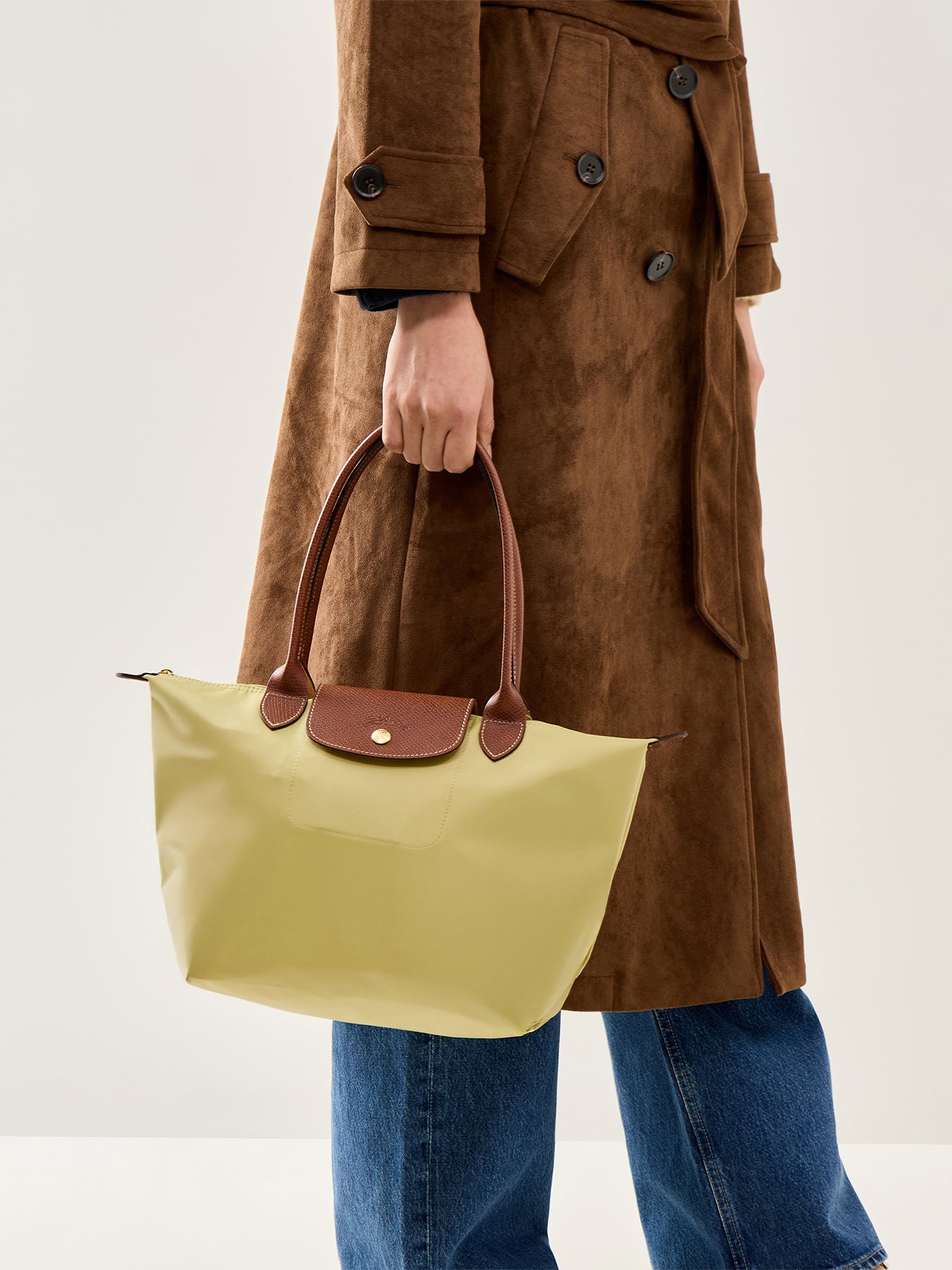 Le Pliage Medium Nylon Tote Bag Pistachio