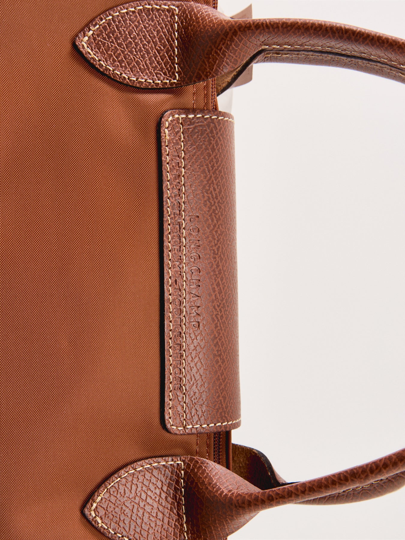Le Pliage Medium Nylon Handbag Cognac