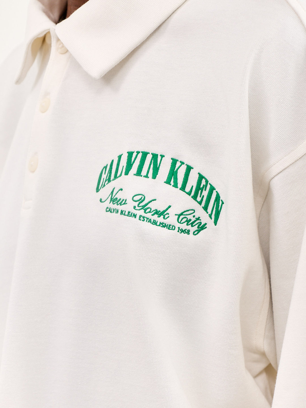 Logo Cotton Jersey Polo Pyjama Top White