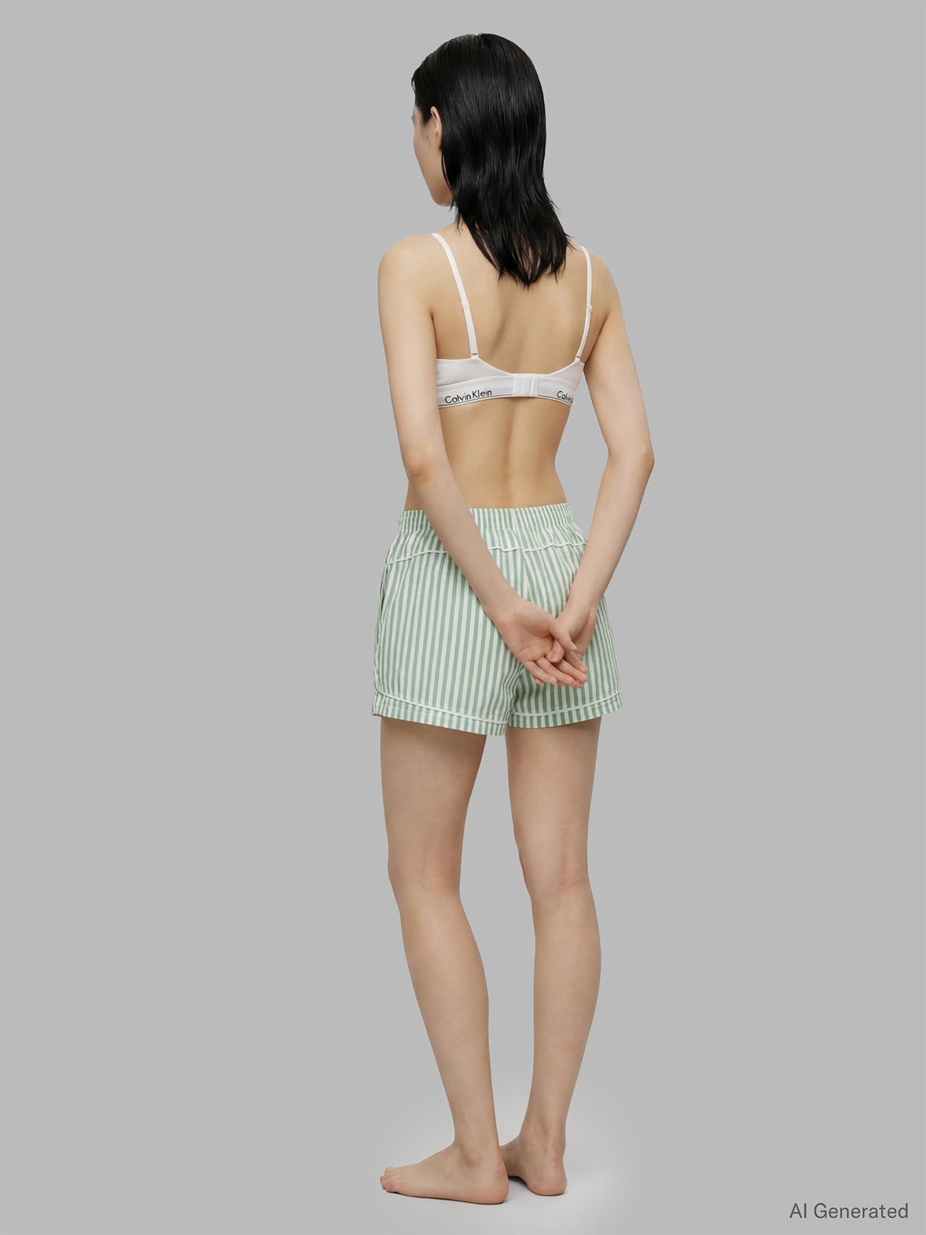 Cotton Poplin Pyjama Shorts Stripe
