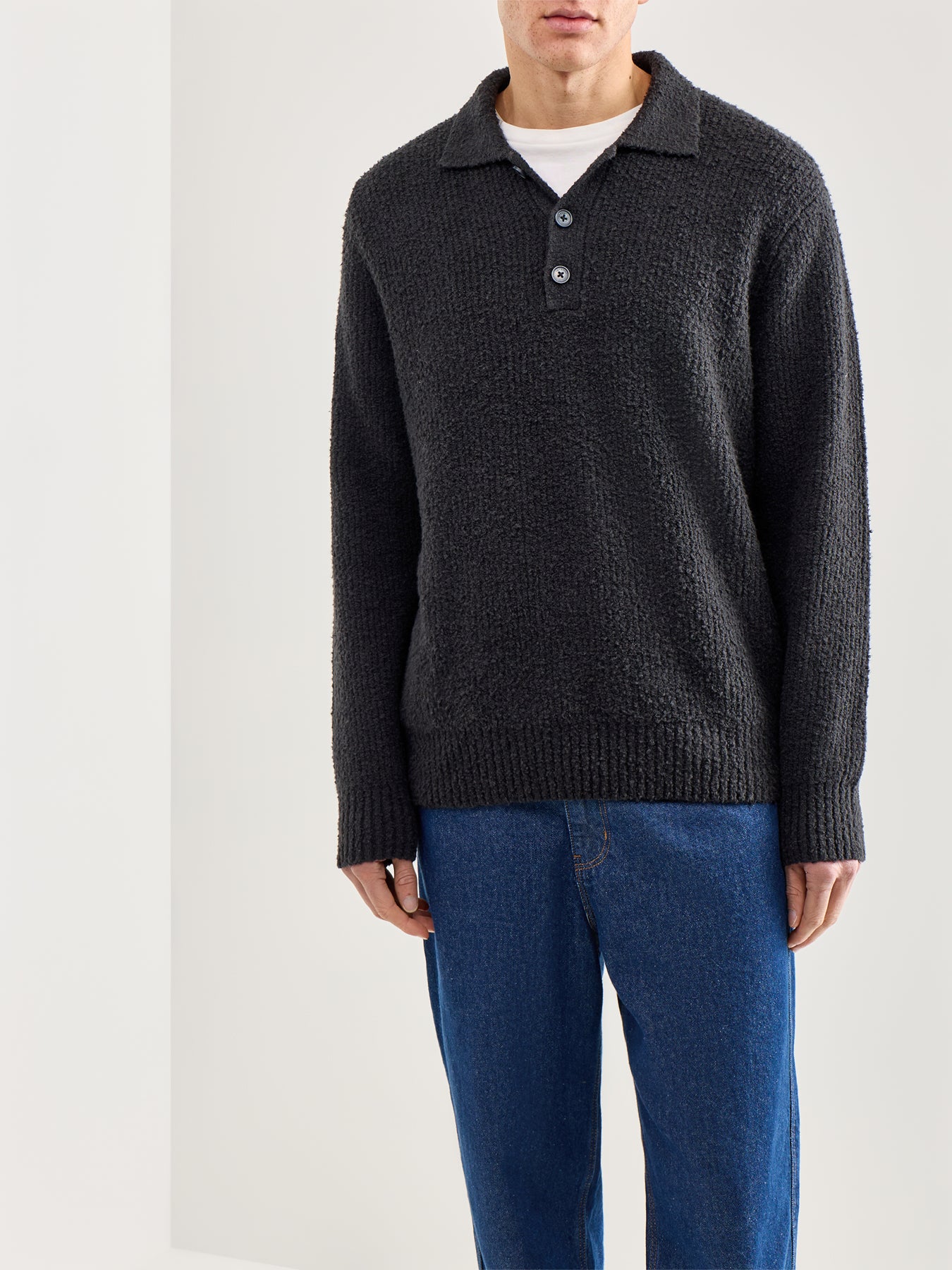 Onsdale Relaxed Long Sleeve Polo Knit Black