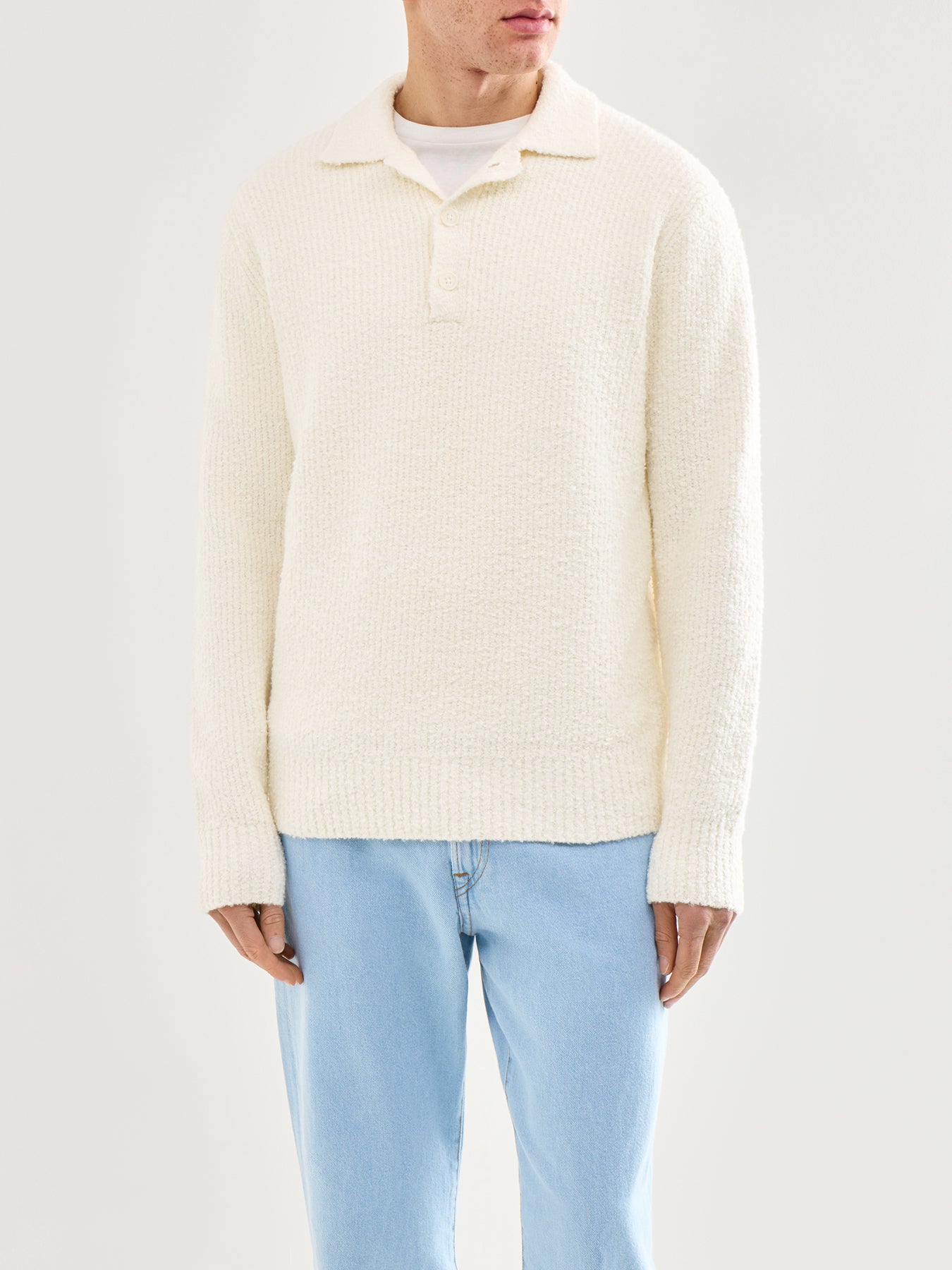 Onsdale Relaxed Long Sleeve Polo Knit Cream