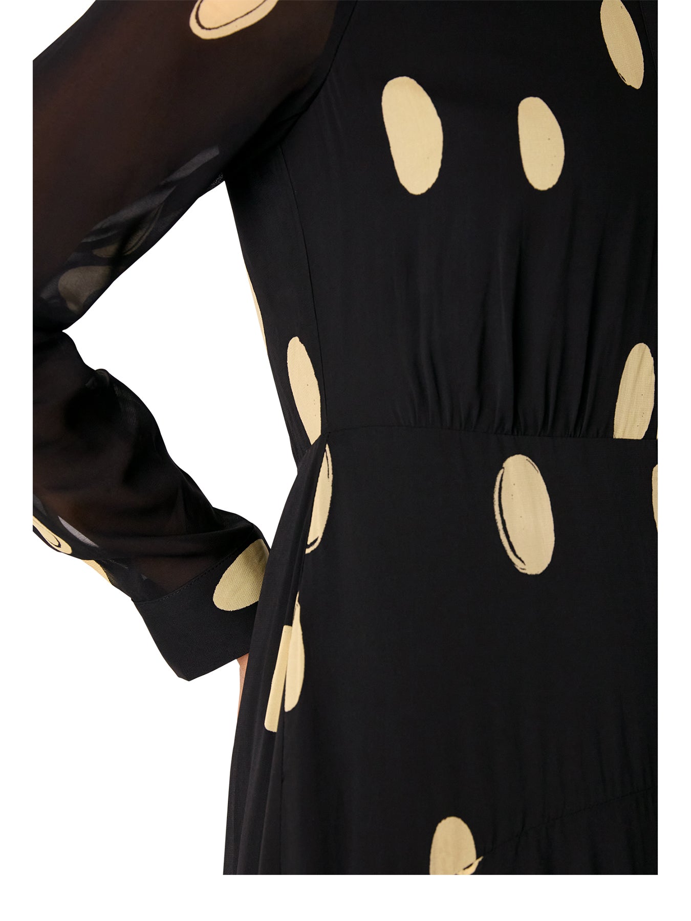 Abstract Spot Shirt Dress Black