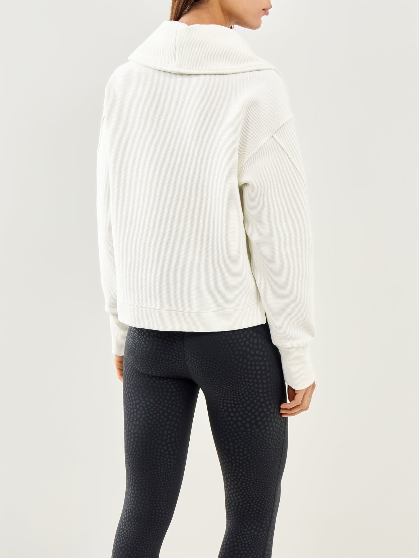 Peaceful Rib Half Zip Sweatshirt White