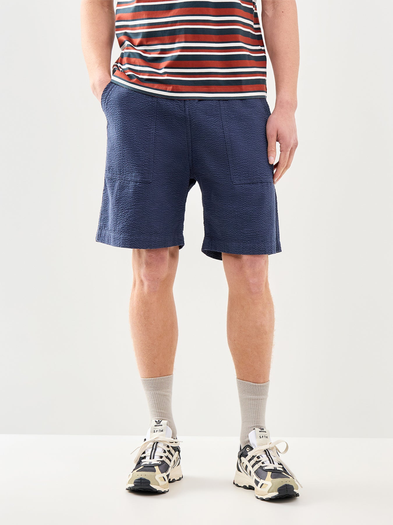 Seersucker Chef Shorts Navy