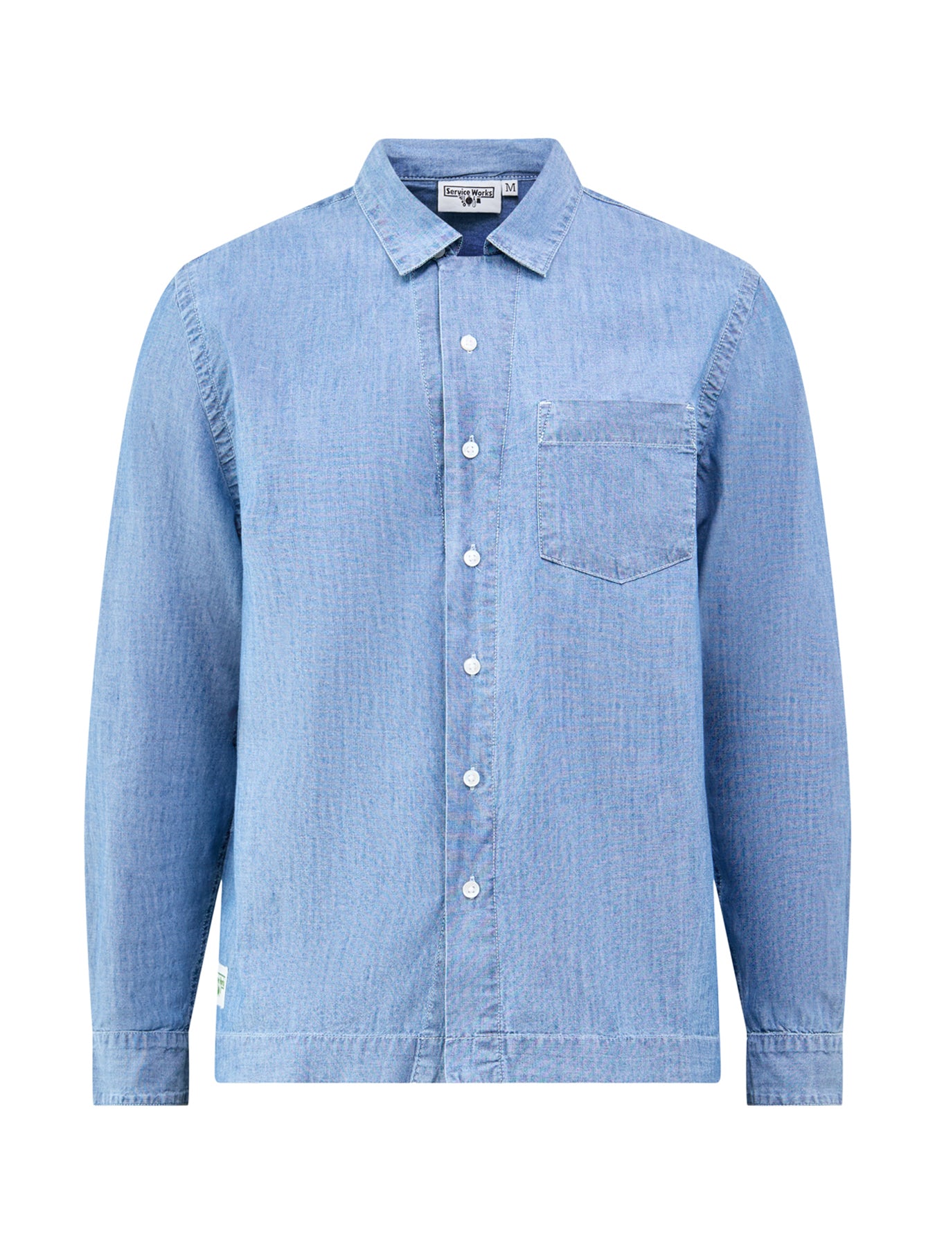 Chambray Long Sleeve Resort Shirt Blue