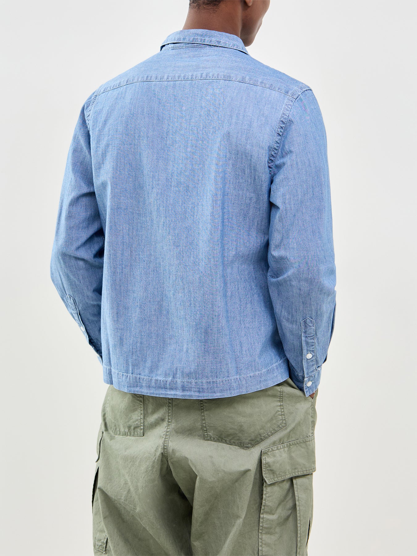 Chambray Long Sleeve Resort Shirt Blue
