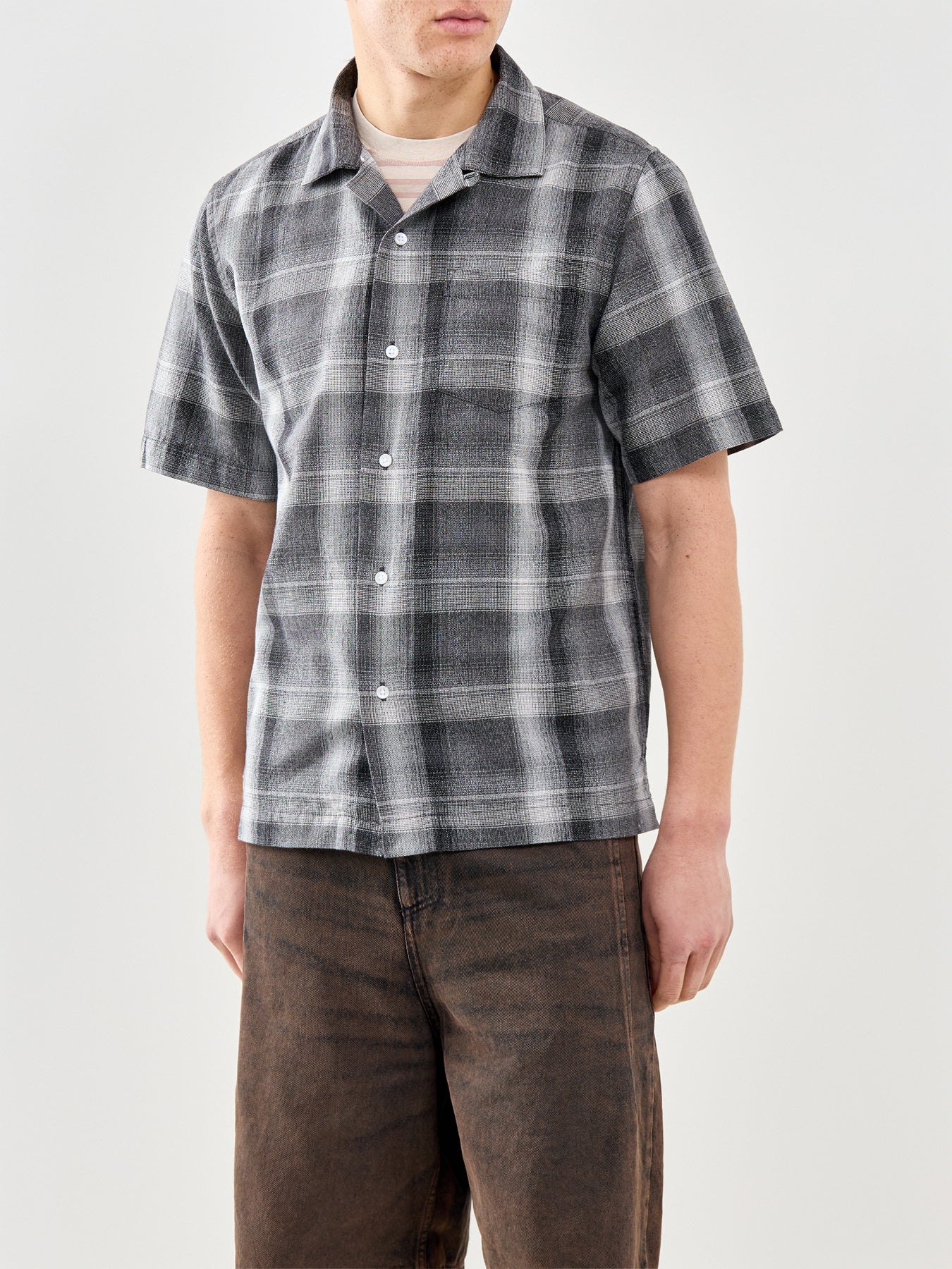 Plaid Long Sleeve Shirt Black