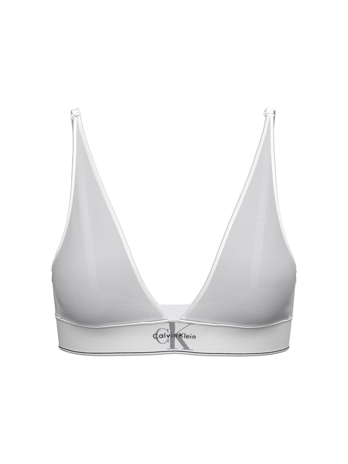 CK Graphic Lightly Lined Triangle Bra - White