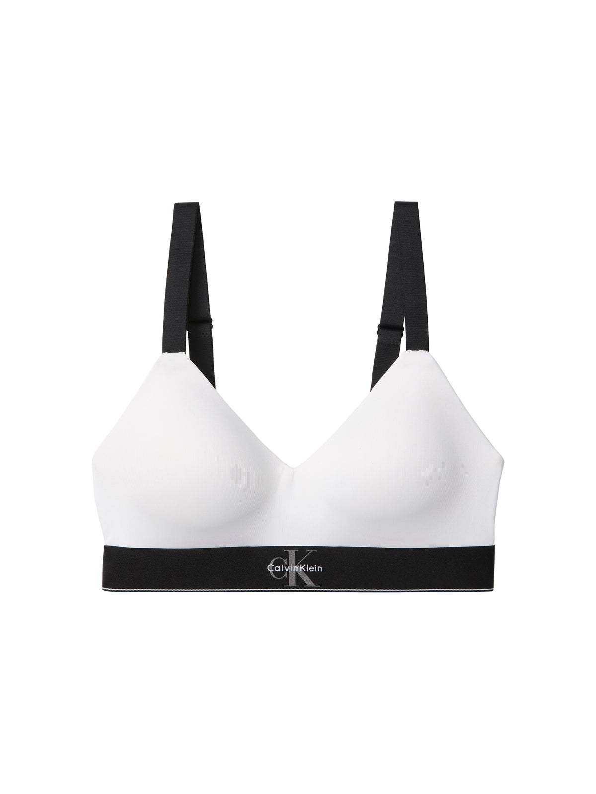 CK Graphic Lightly Lined Bralette - White