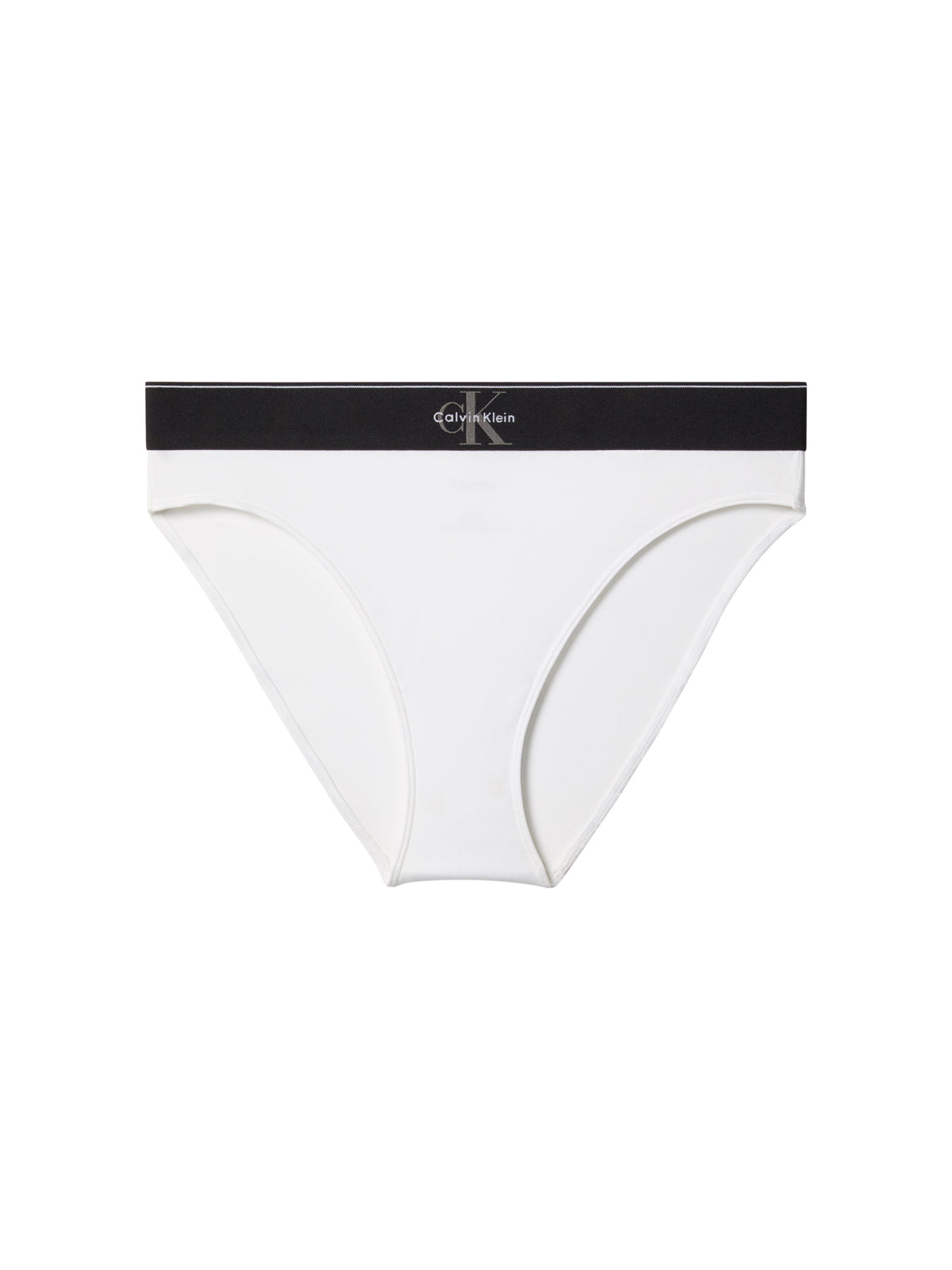 CK Graphic High-Waisted Bikini Briefs - White