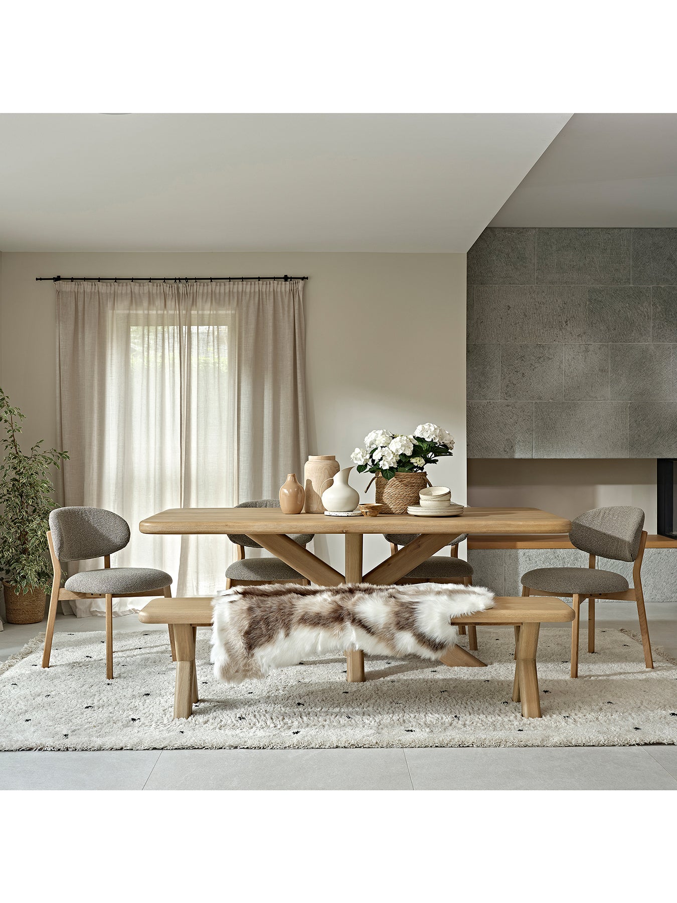 Folkstone Dining Bench Neutral