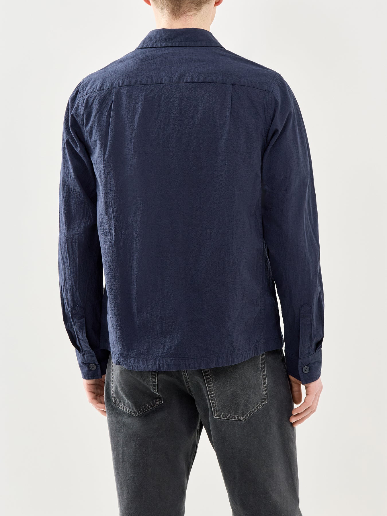Seersucker Overshirt Navy