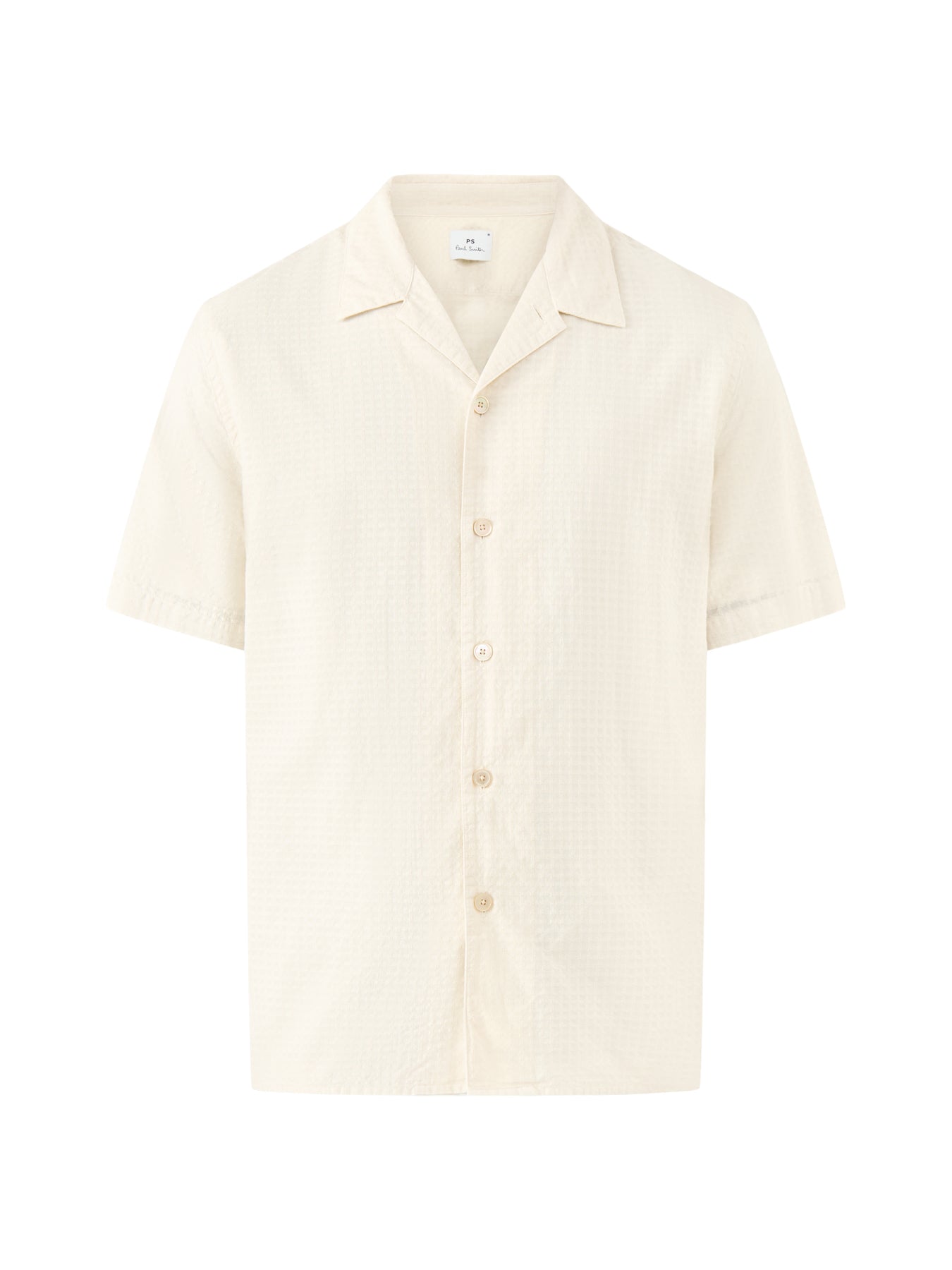 Embroidered Neps Short Sleeve Shirt White
