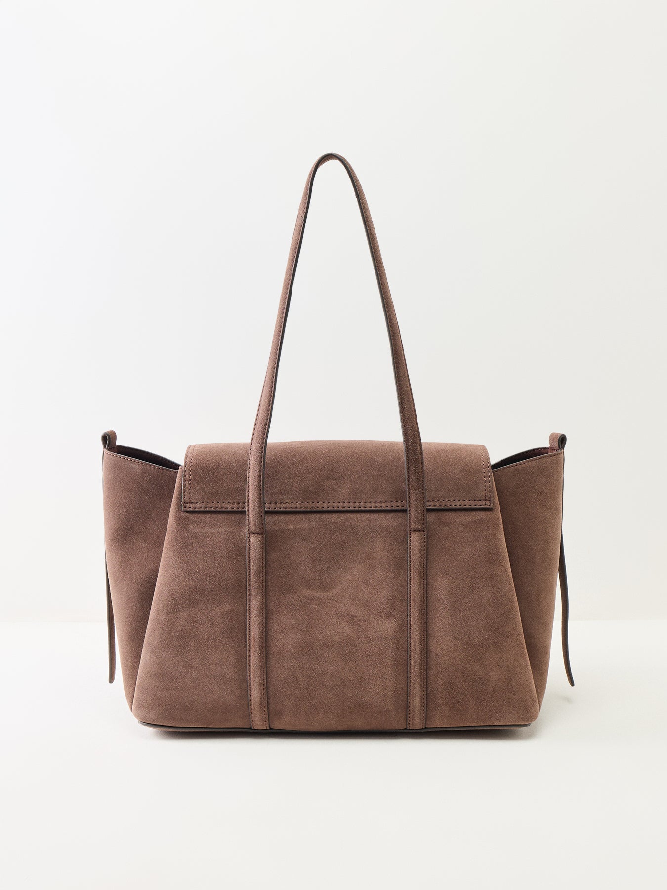 Chancery Suede Medium Flapover Shoulder Bag Brown