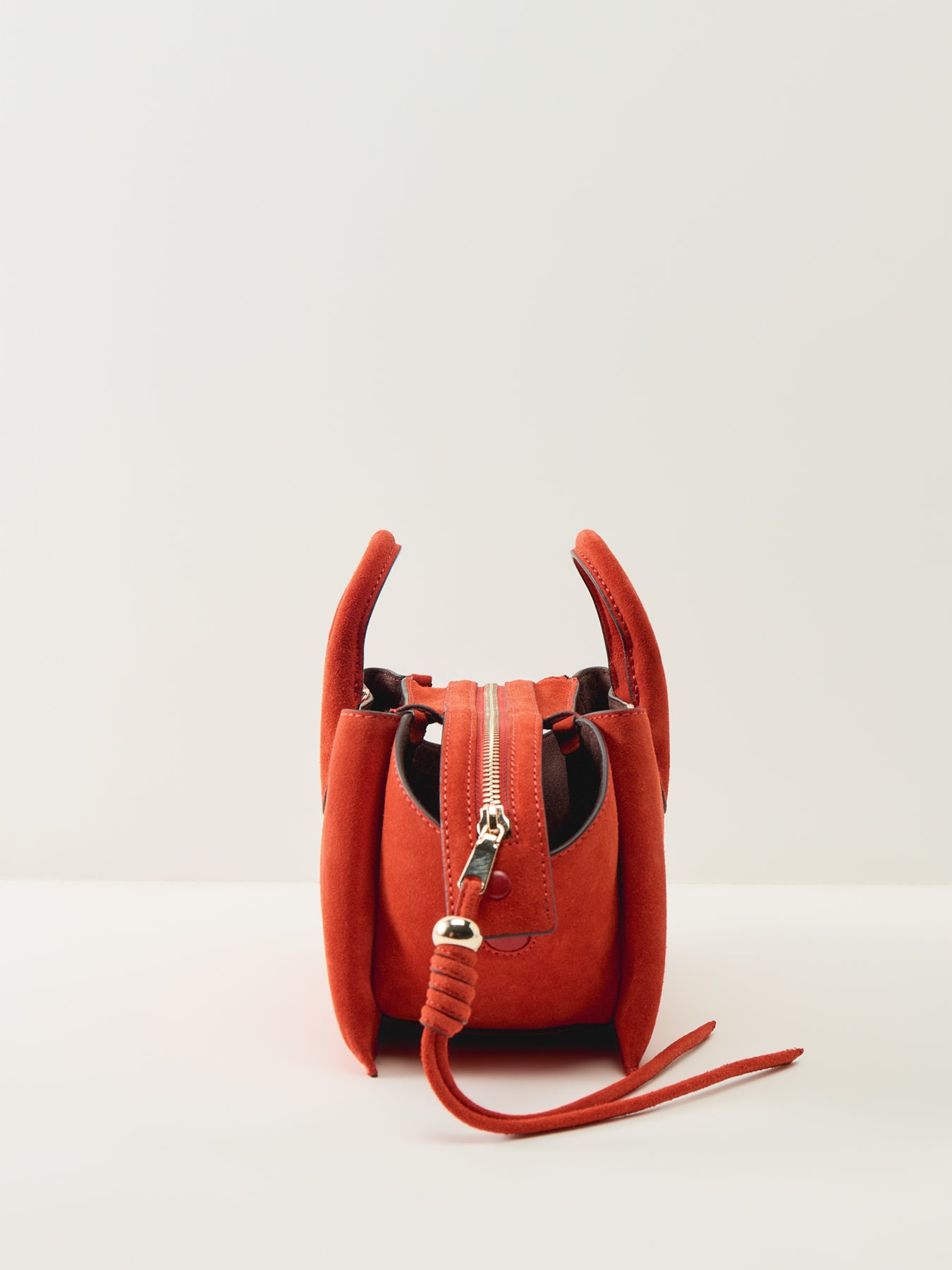 Romilly Suede Small Ziptop Grab Bag Flame