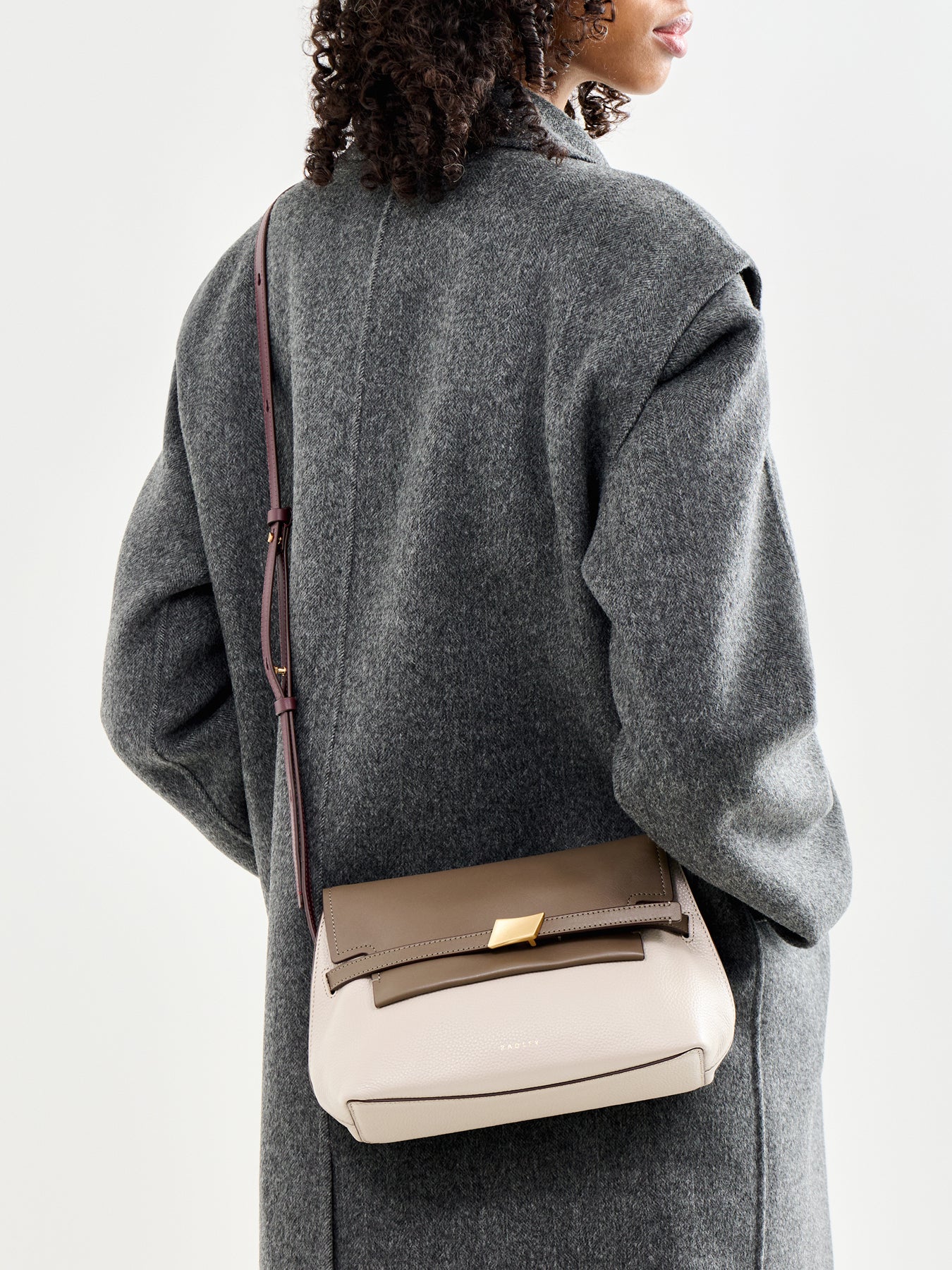 Christina Colourblock Small Flapover Crossbody White