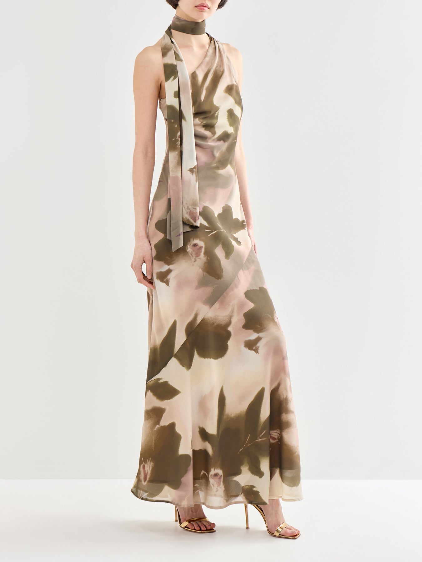 Sheree One Shoulder Chiffon Maxi Dress Floral