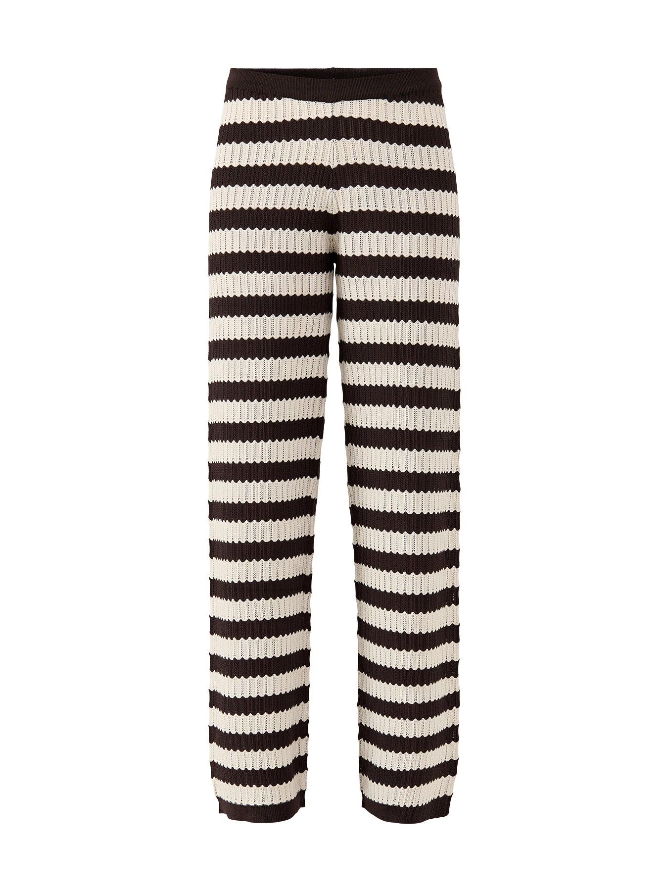 Venezia Stripe Slim Leg Trousers Brown