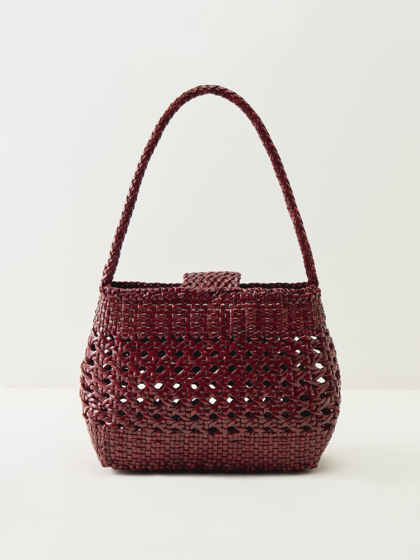 Rixo x Dragon Diffusion Amoria Woven Leather Bag Burgundy