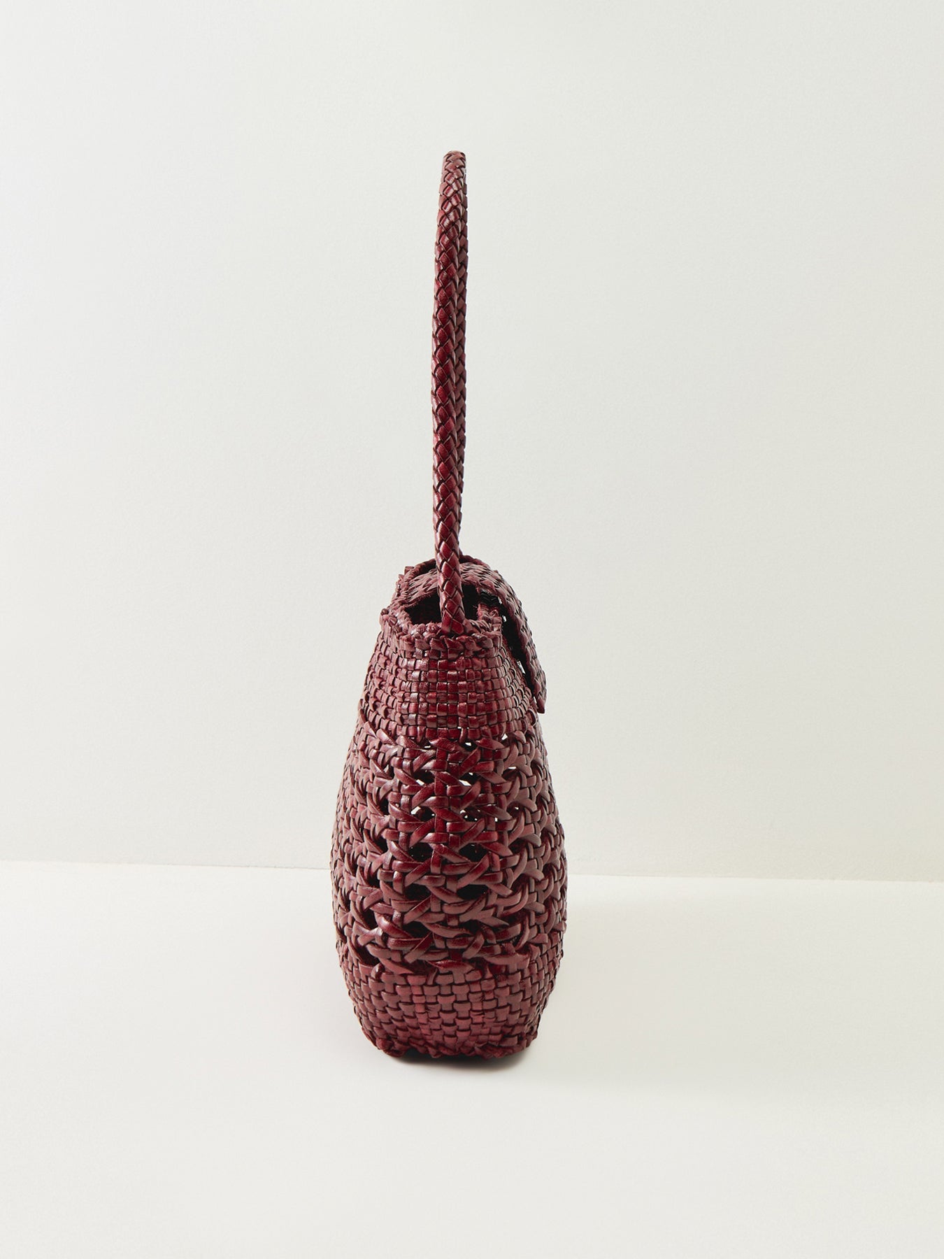 Rixo x Dragon Diffusion Amoria Woven Leather Bag Burgundy