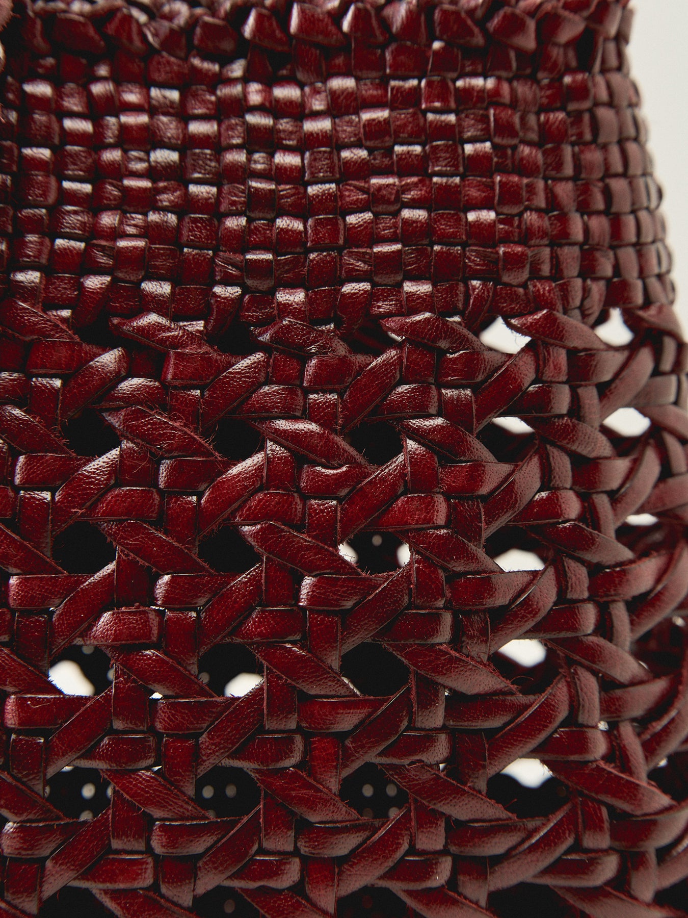 Rixo x Dragon Diffusion Amoria Woven Leather Bag Burgundy