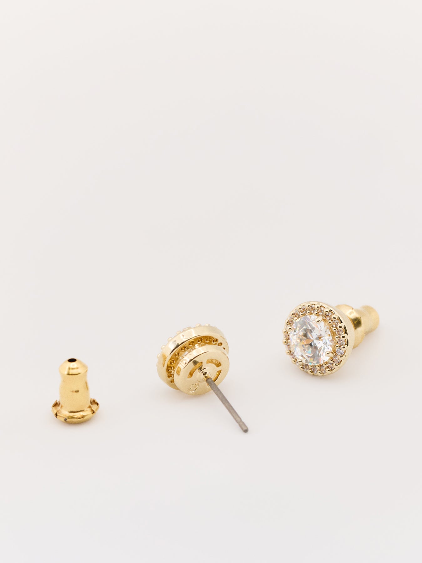 Una Pave Stud Earrings Gold
