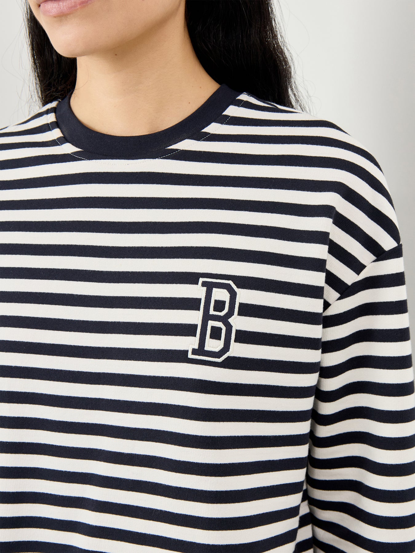 Gabby Sweatshirt Navy Stripe