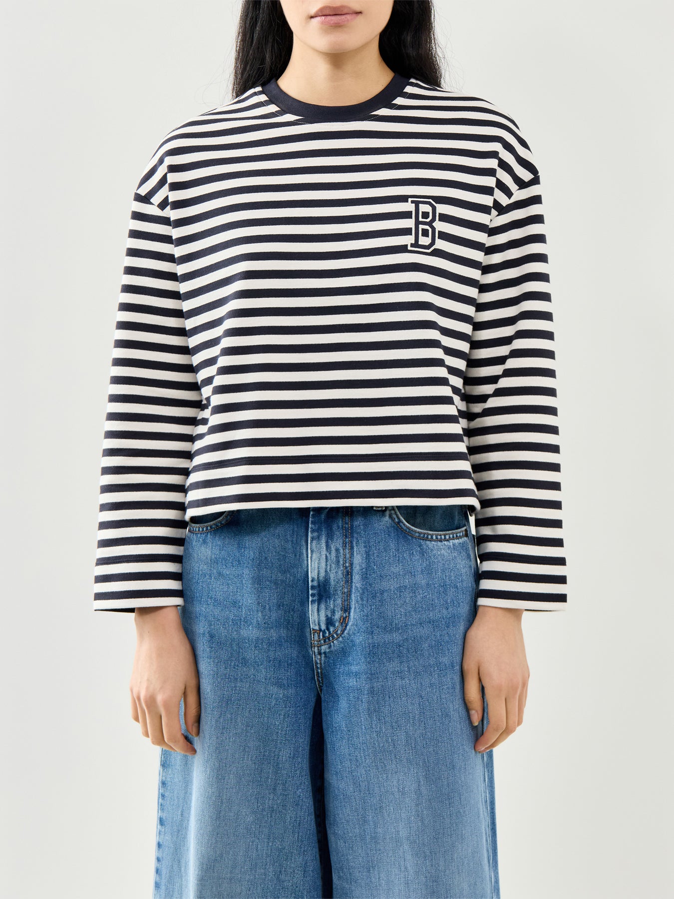 Gabby Sweatshirt Navy Stripe