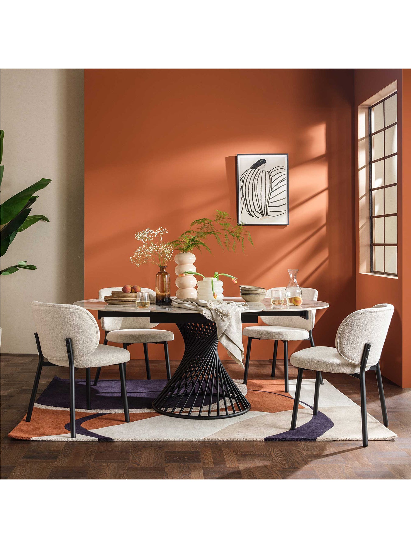 Mendal Extending Dining Table 120-180cm White