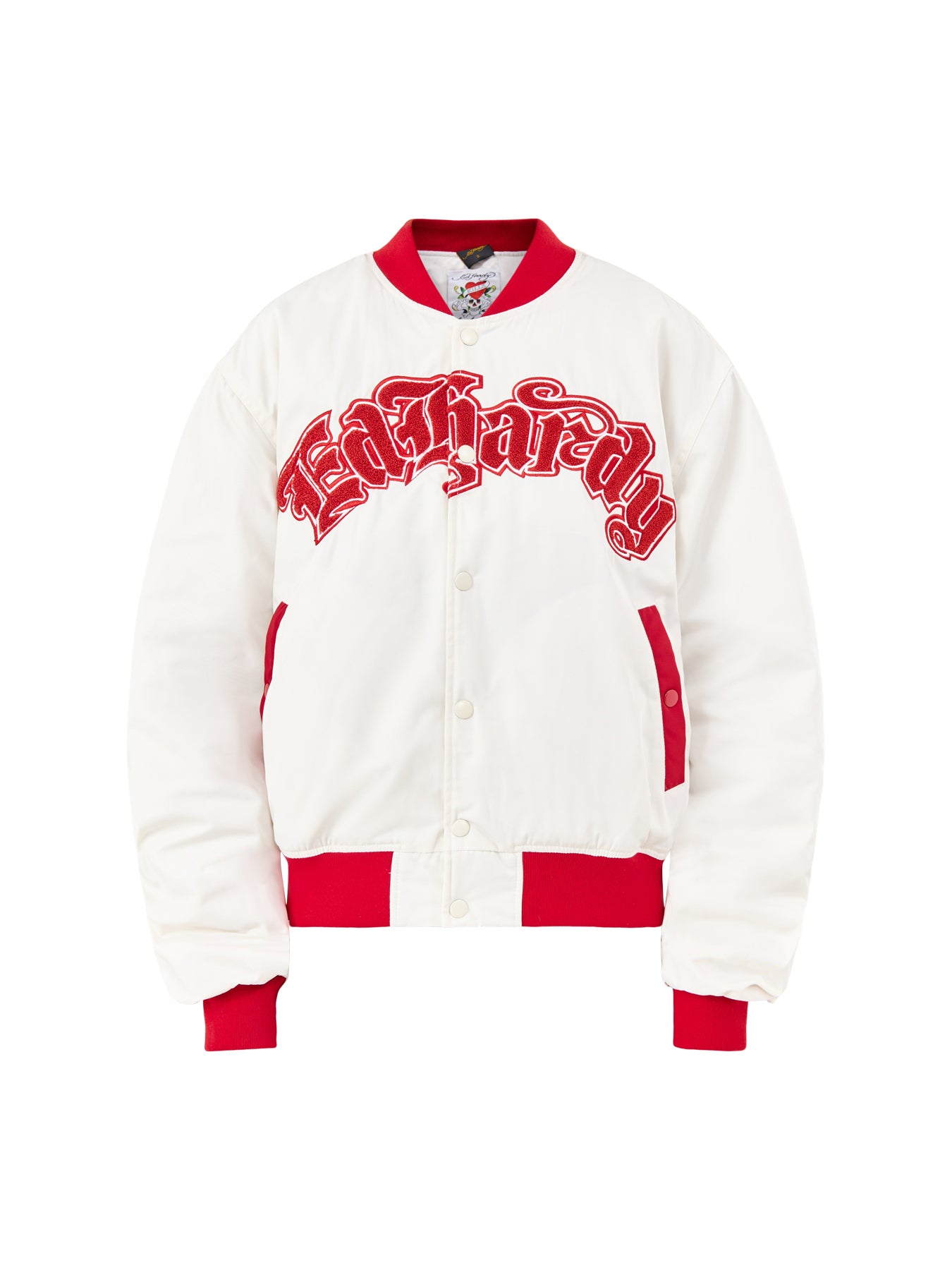 Gothic Flaming Eagle Bomber Jacket Cream