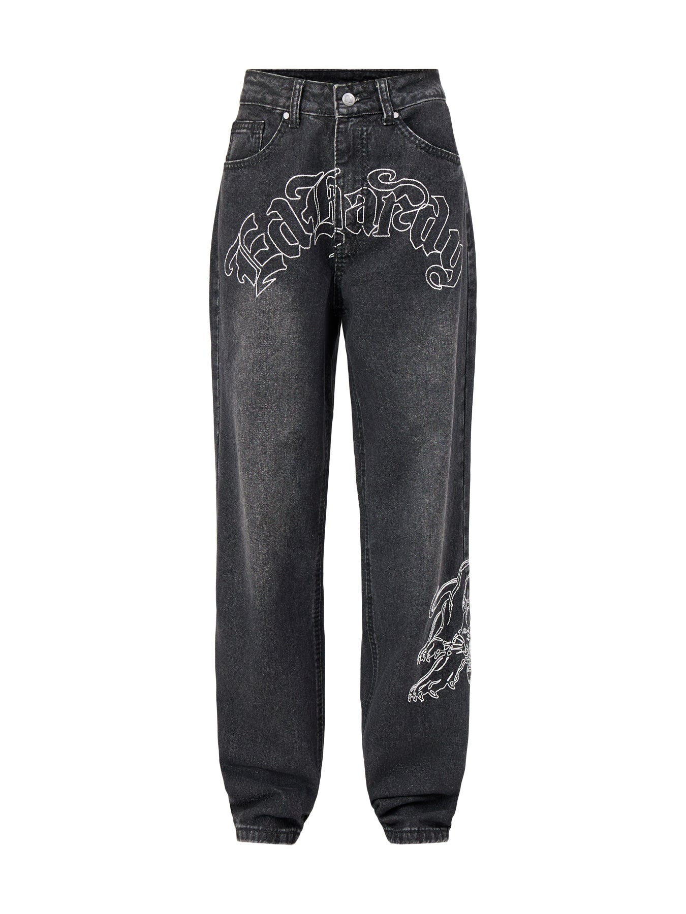 Gothic Panther Relaxed Jeans Black