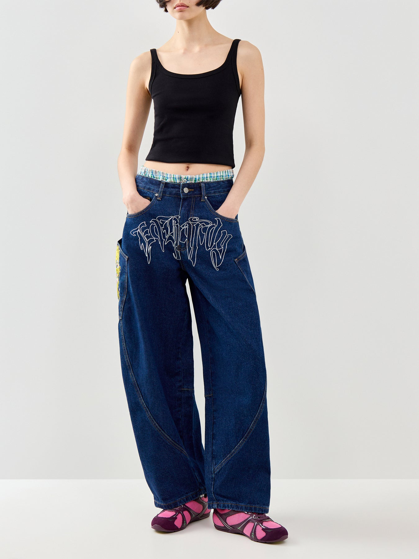 Gothic Skull Balloon Jeans Blue