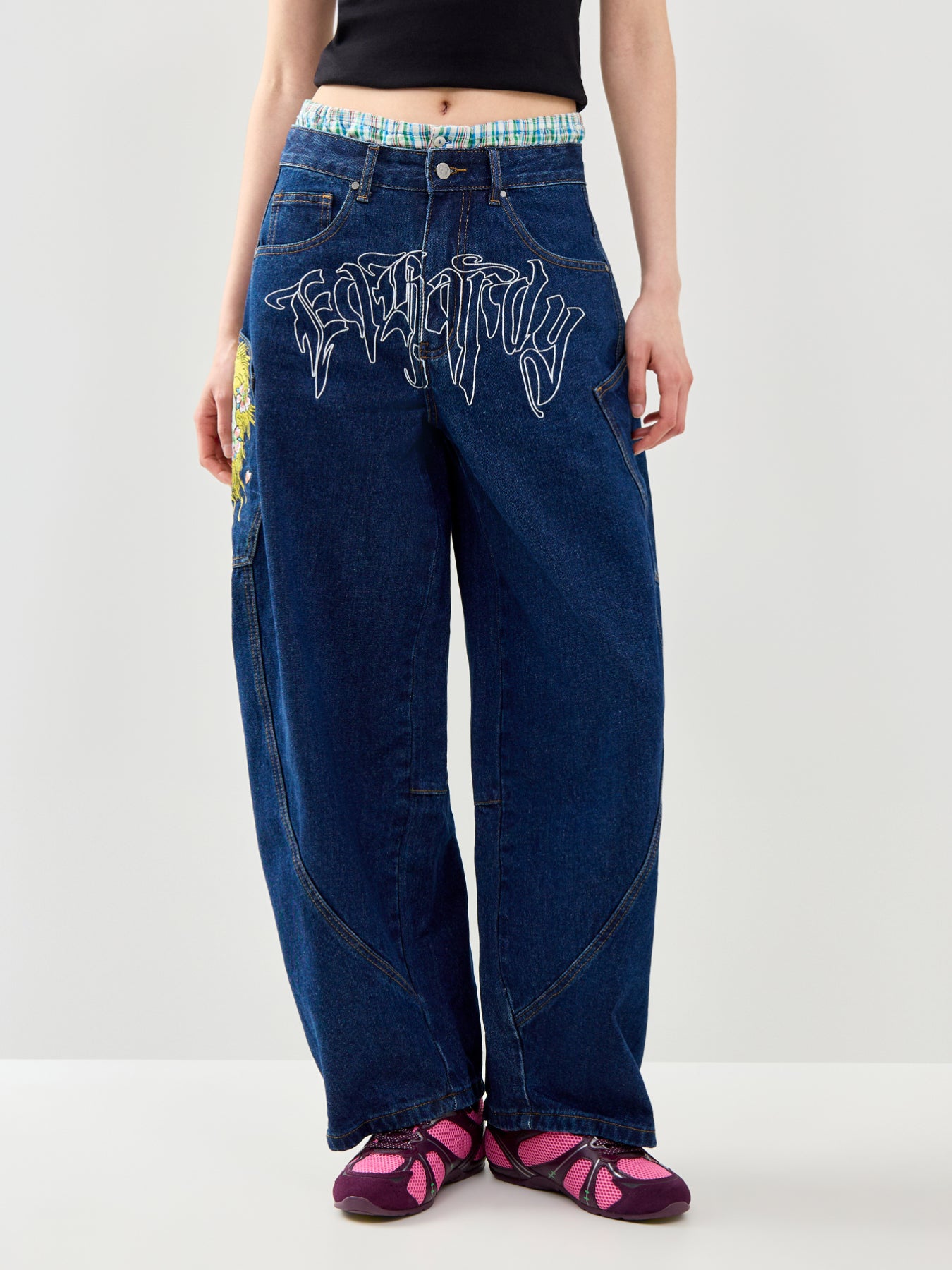 Gothic Skull Balloon Jeans Blue