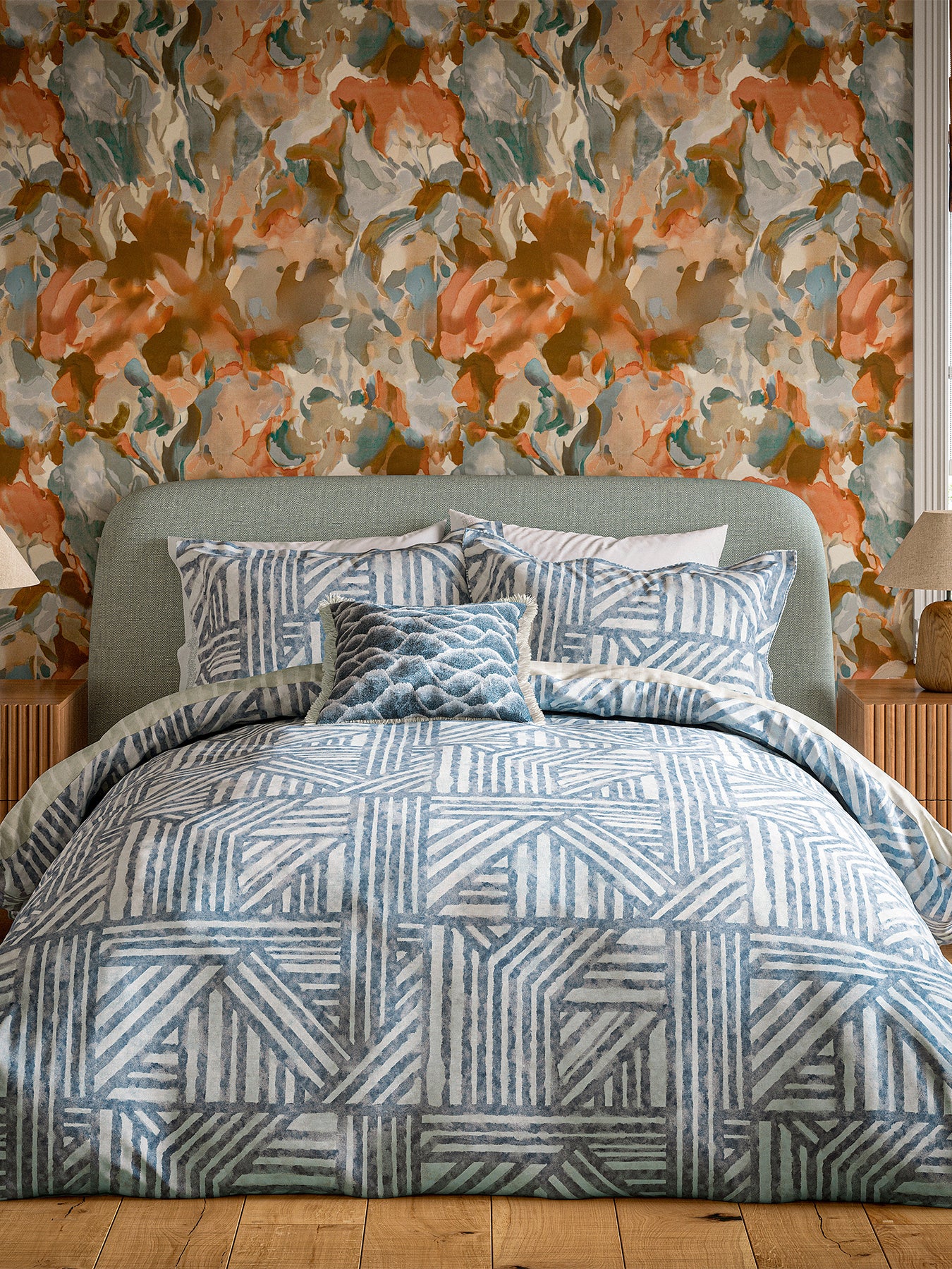 Crater Duvet Cover Set Sapphire