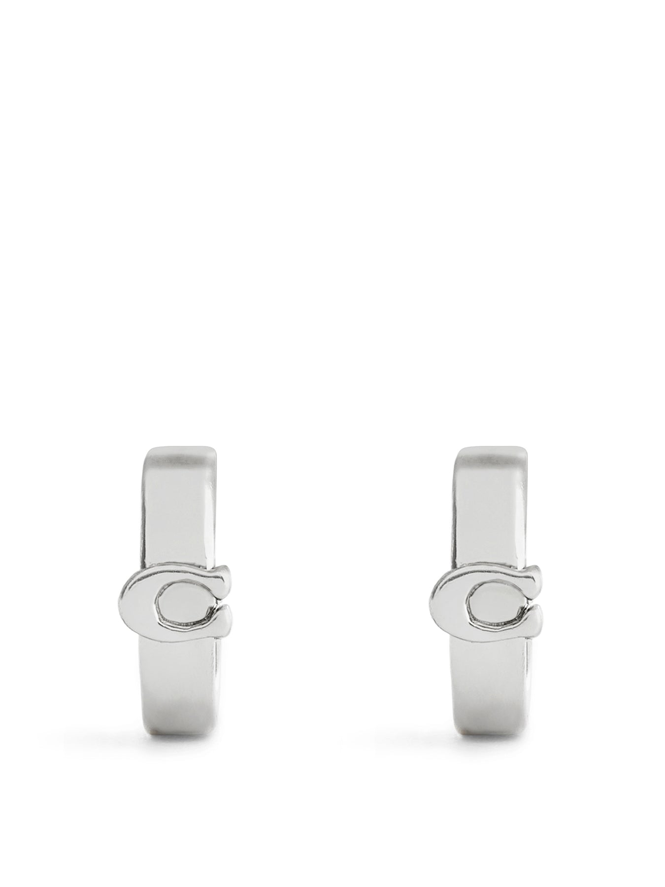 C Huggie Earrings Silver