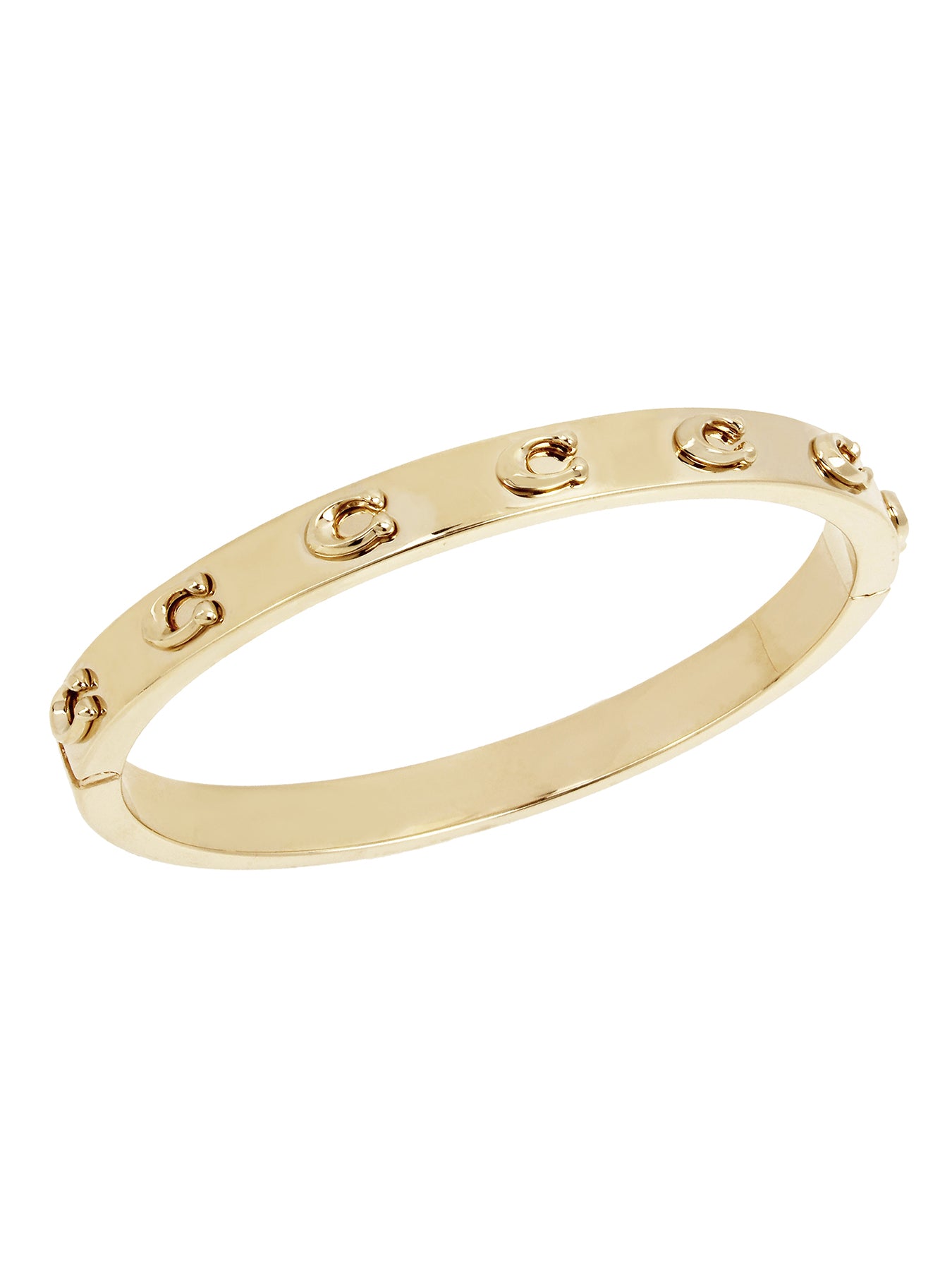Pegged C Logo Hinge Bangle Gold