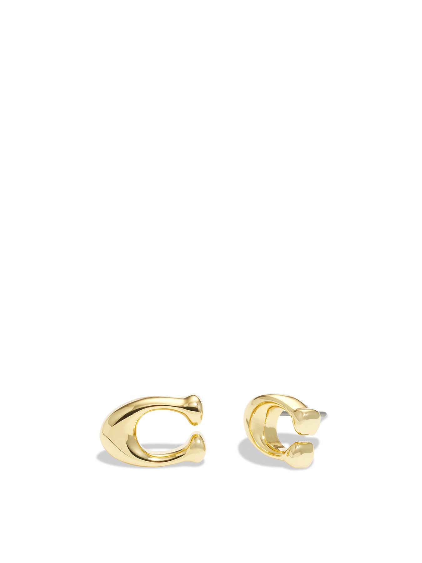 Bubble C Stud Earrings Gold