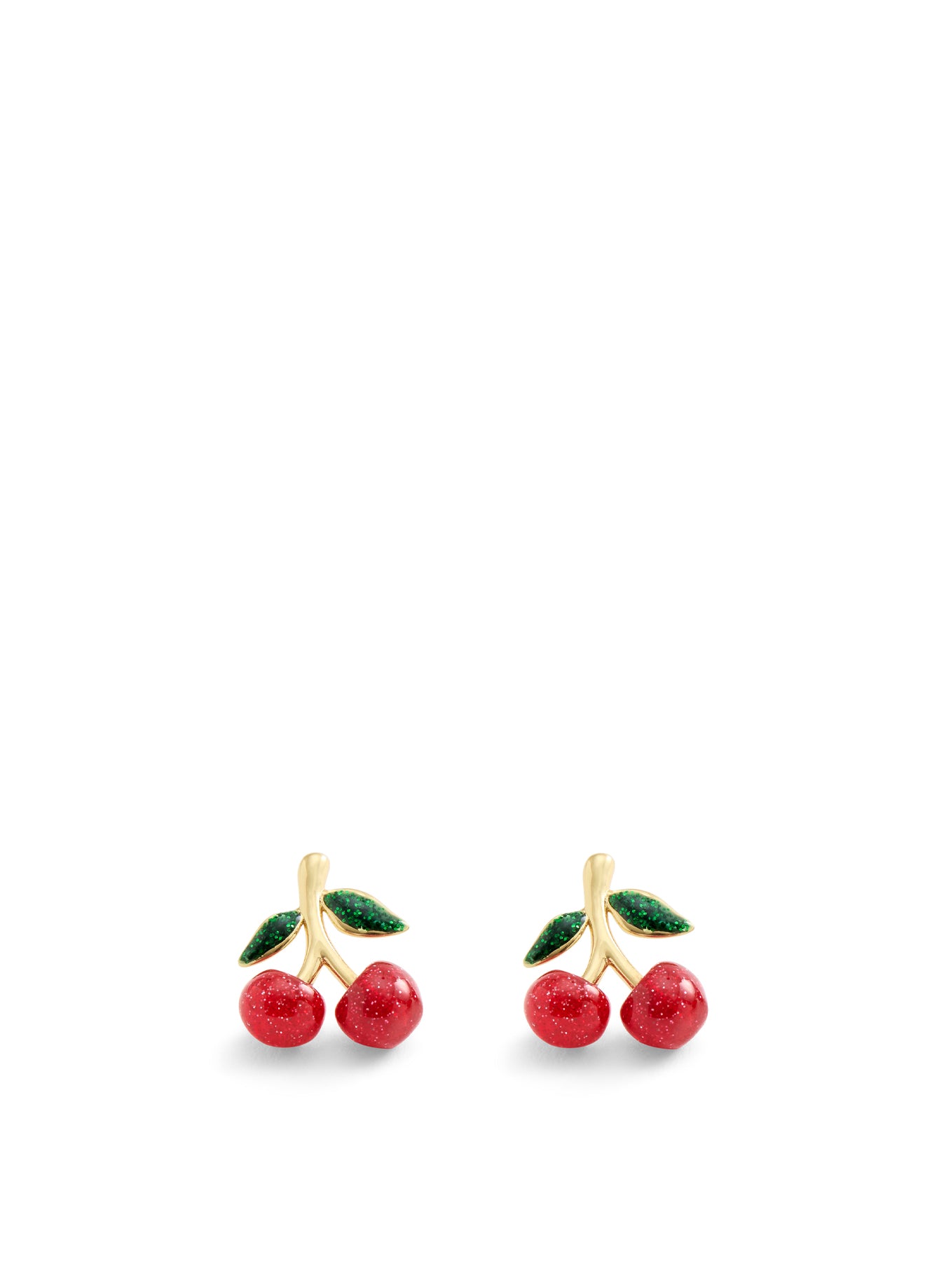 Cherry Stud Earrings Gold