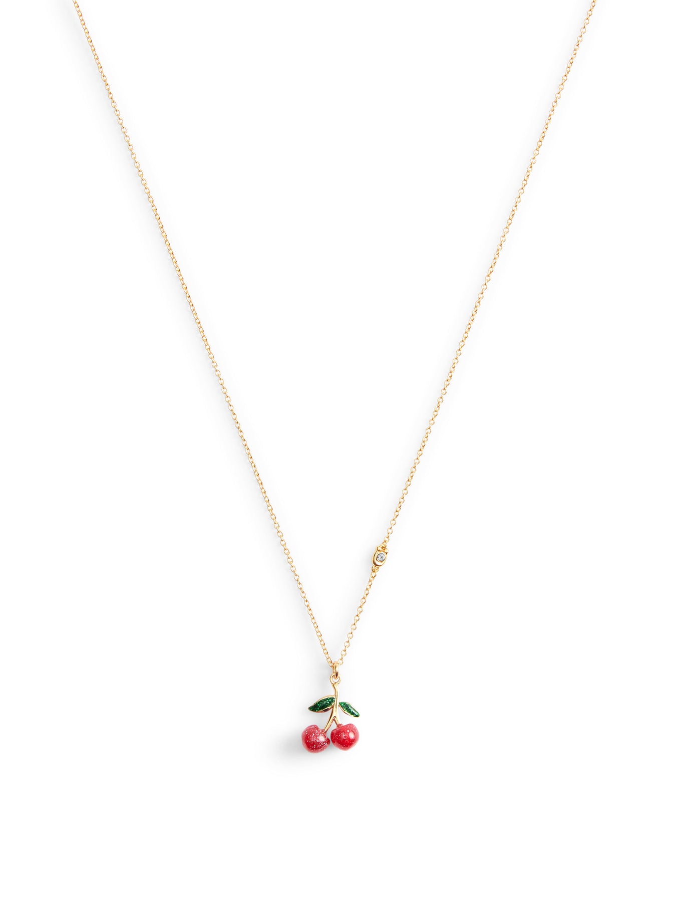 Cherry Pendant Necklace Gold