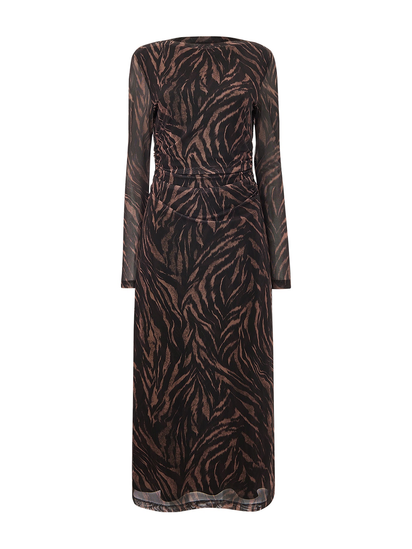 Abstract Zebra Mesh Dress Black