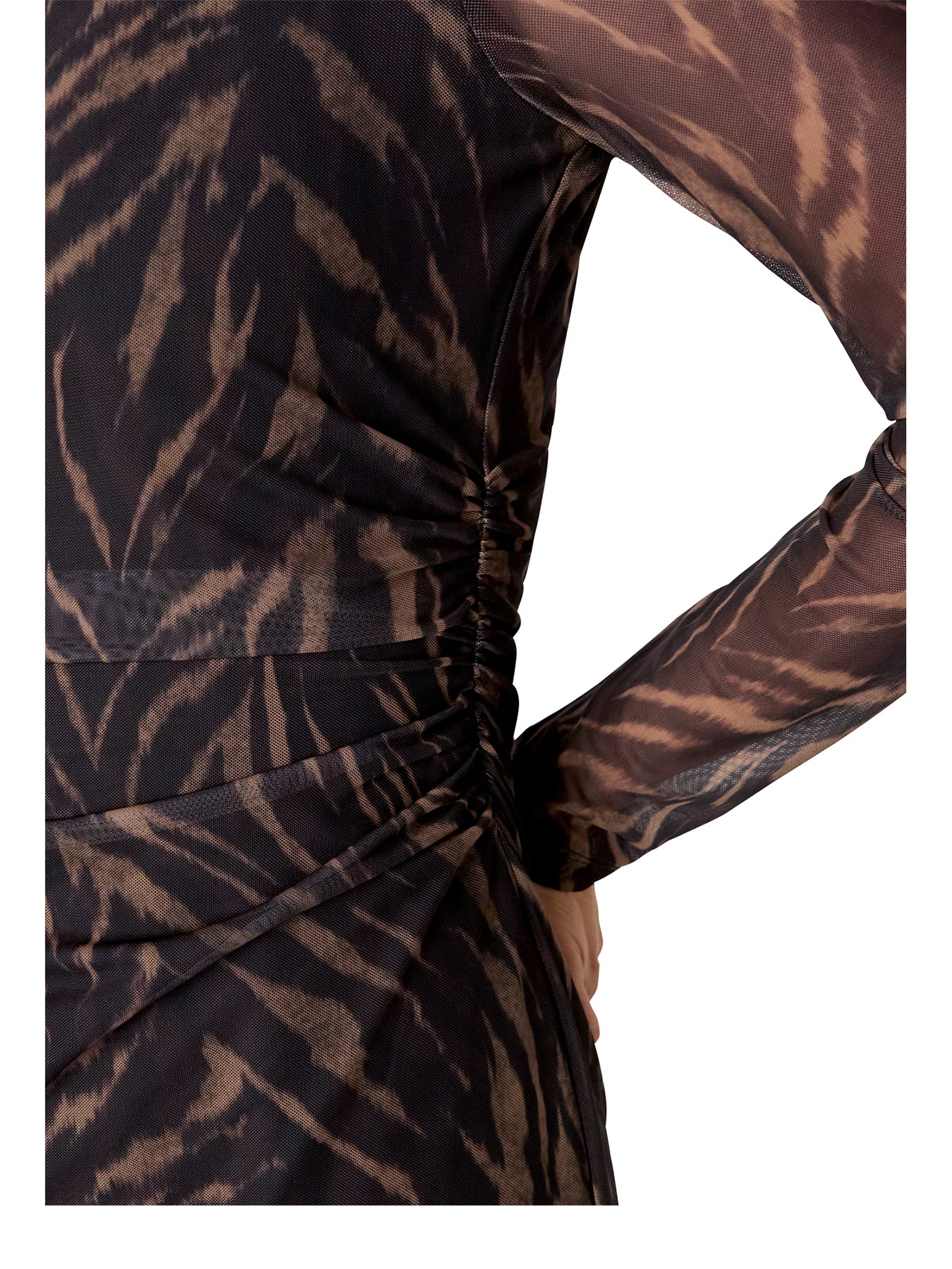 Abstract Zebra Mesh Dress Black