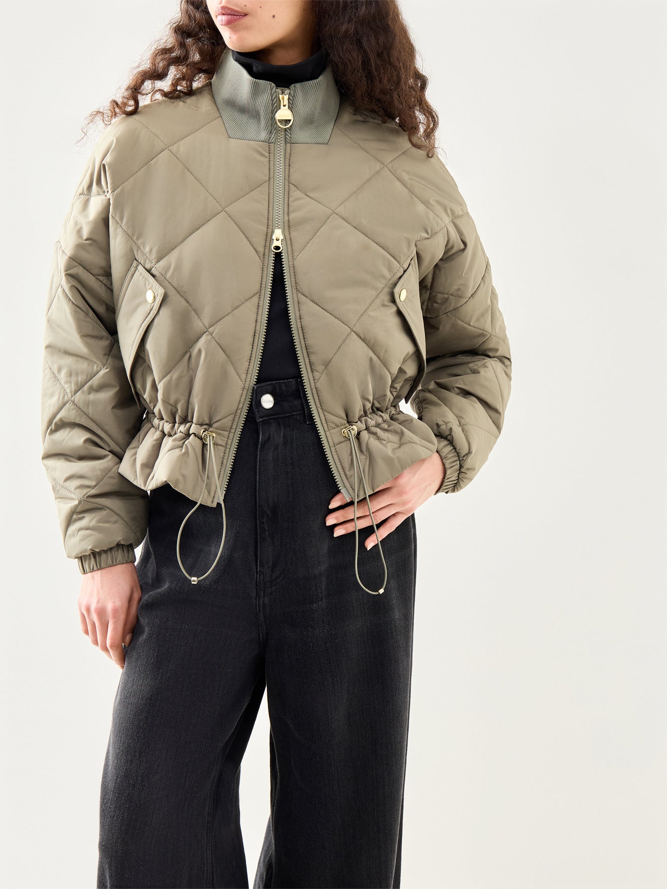 Pagan Quilted Jacket Khaki