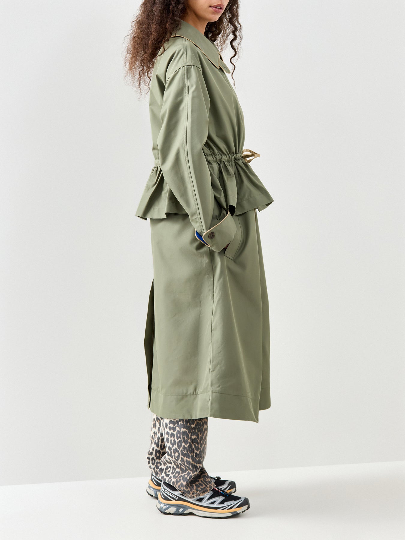 Myrtle Cotton Trench Coat Green