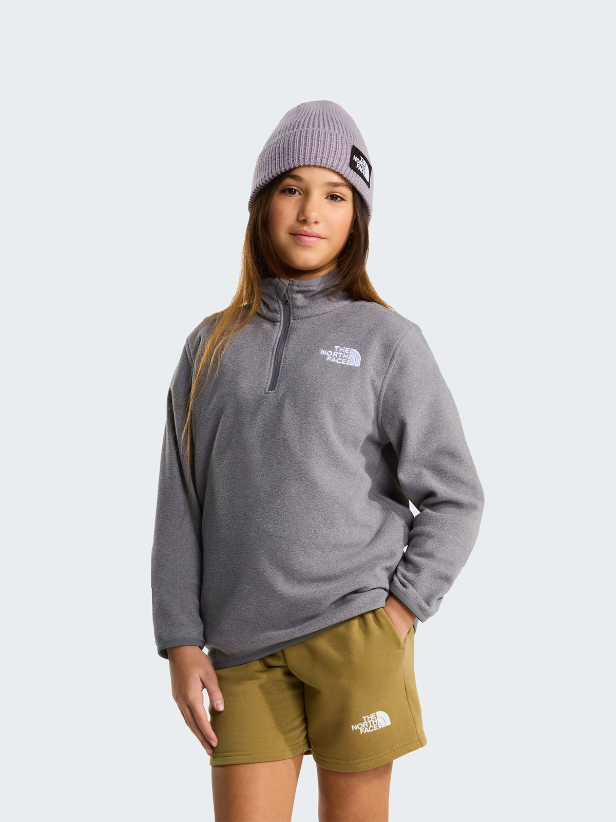 Kids' Glacier Quarter Zip Fleece Grey