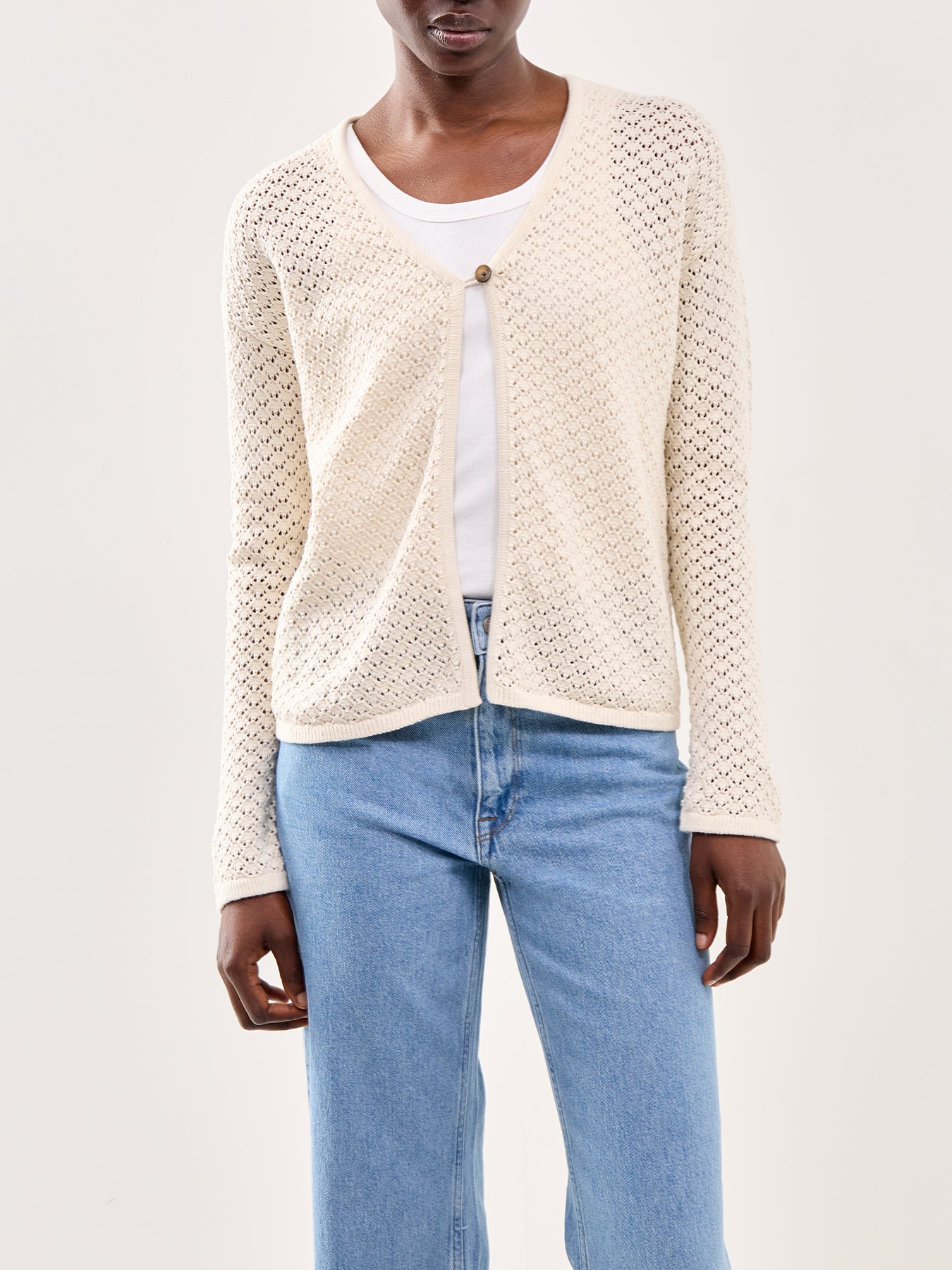 Ivy Structure Knit Cardigan Brown