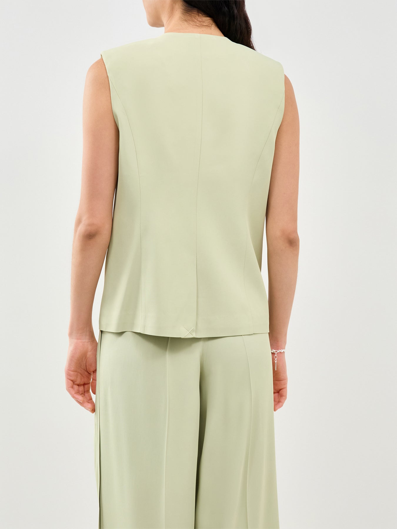 SLFELLIE Tailored Waistcoat Vest Green